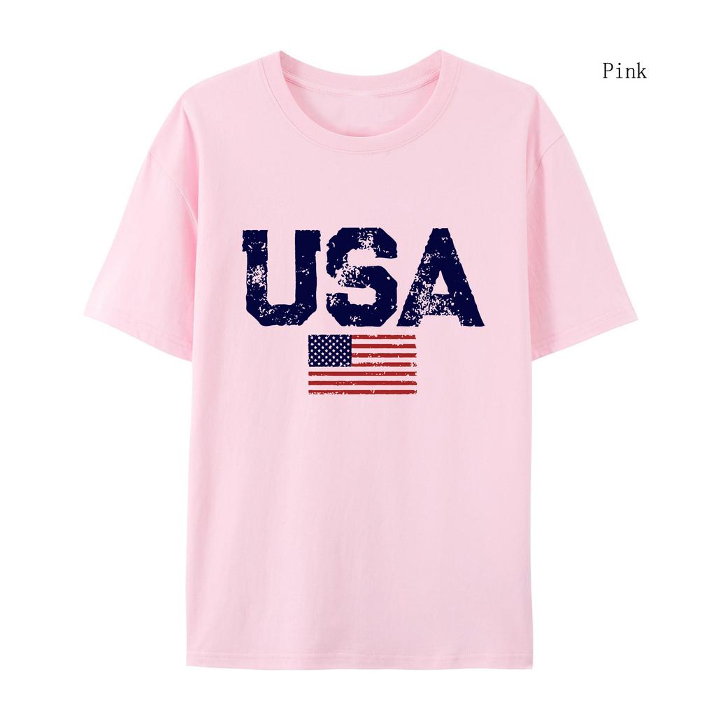 Usa Letters American Flag Stars And Stripes Mens T-shirt  Clothing Loose T-shirt Autumn Pullover Hoodies Casual T-shirt