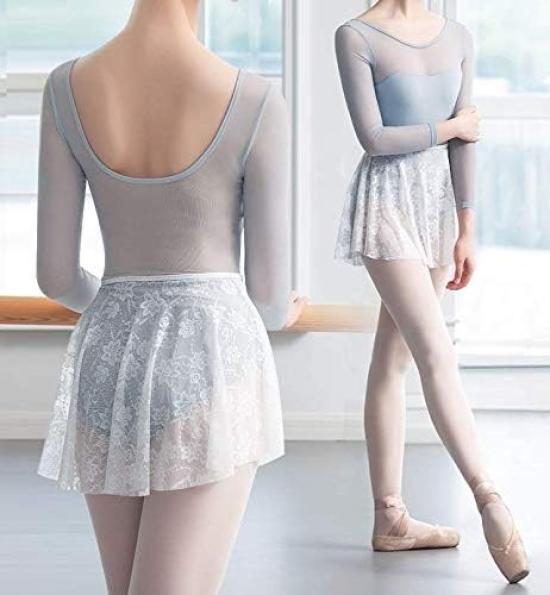 ProDance Pearl Black Long Sleeve Ballet Leotard PLL001M Light Pink, Gray, Green, (XL, Green)