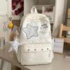 Schoolbag Sweet Wind Milk Blue Striped Stars Student Backpack Korean ins Vitality Age Reduction Travel Small Backpack