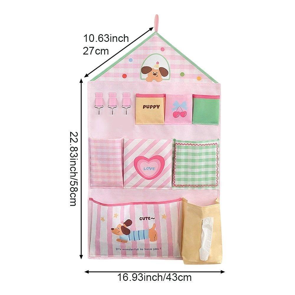 Hanging Storage Bag with Storage Pockets, Wall Hanging Storage Bag Oxford Cloth Waterproof Fabric, Wall Mounted Over