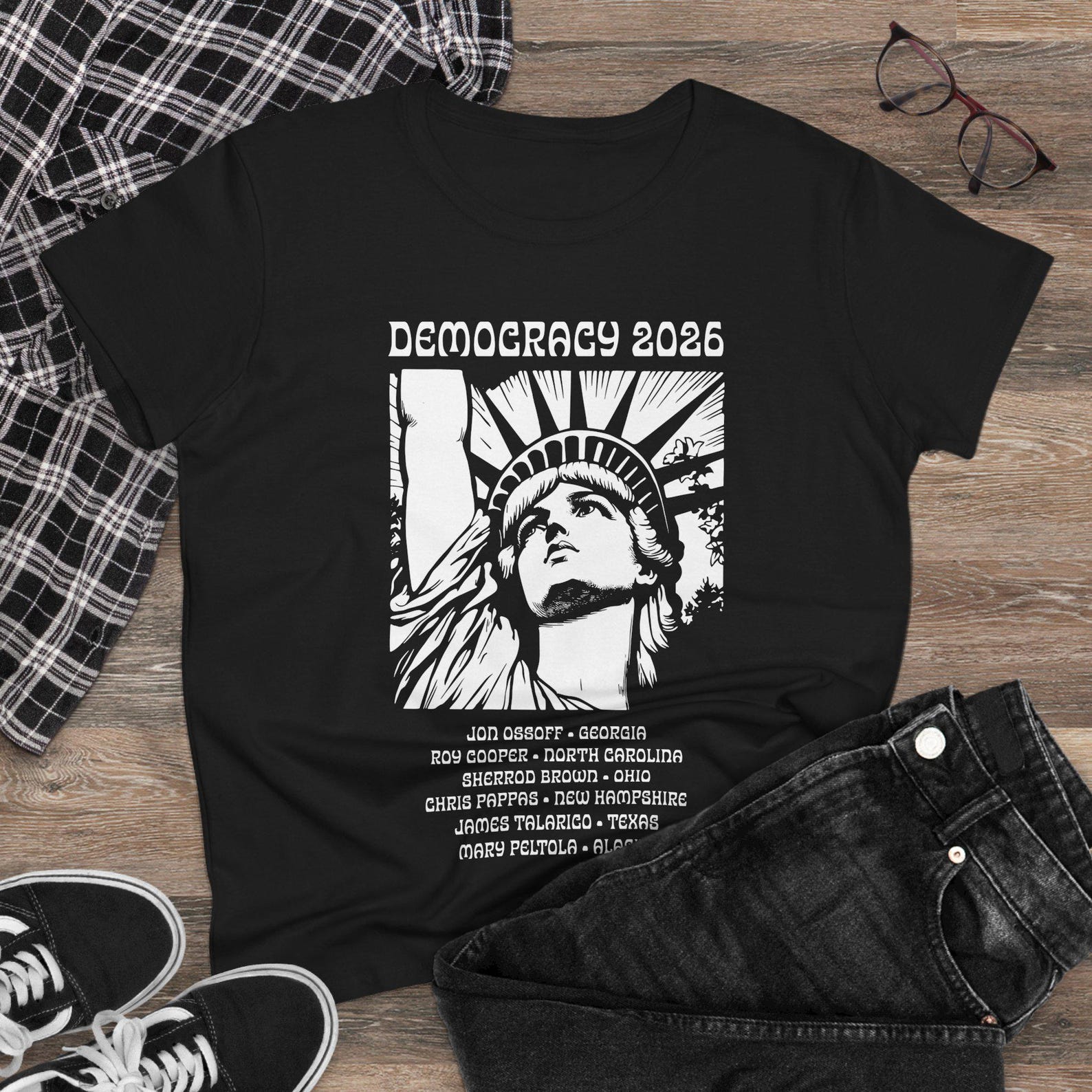 Democracy 2026 Tour Shirt, Women s Political T-Shirt, Pro Democracy Senate Candidates Tee, Midterm Election Shirt, Progressive Gift 3XL