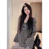 Tencel Linen Striped Loose Fit Women's Sunscreen T-Shirt