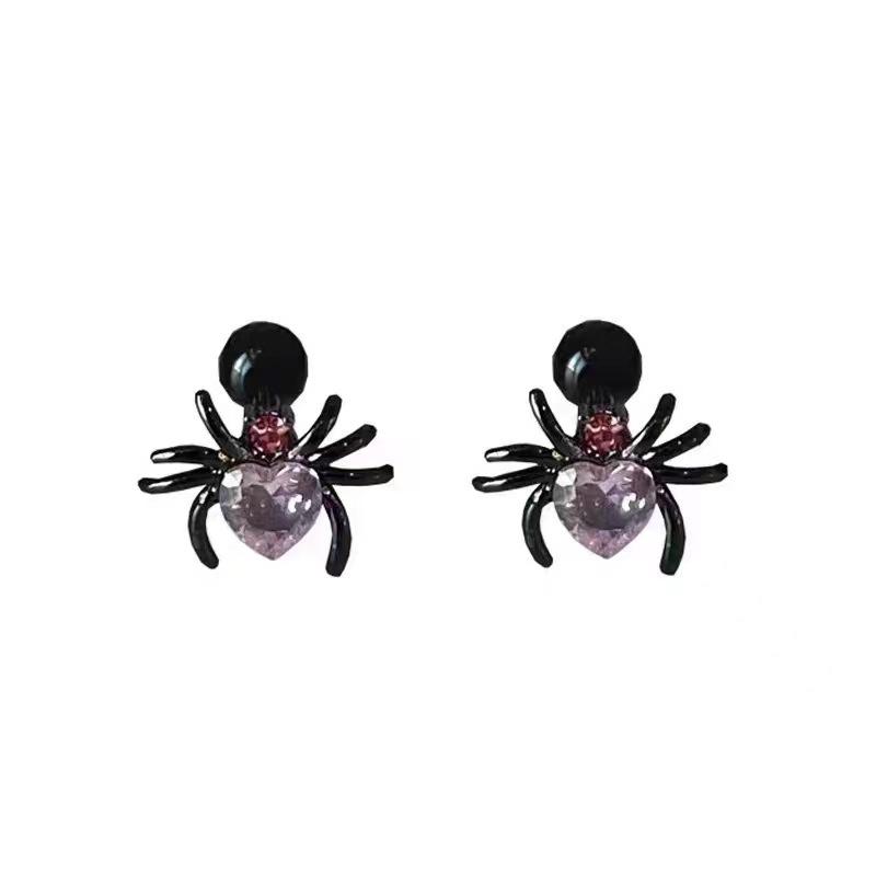 Spider zircon stud earrings for women s simple and versatile niche design earrings earrings without pierced earclips