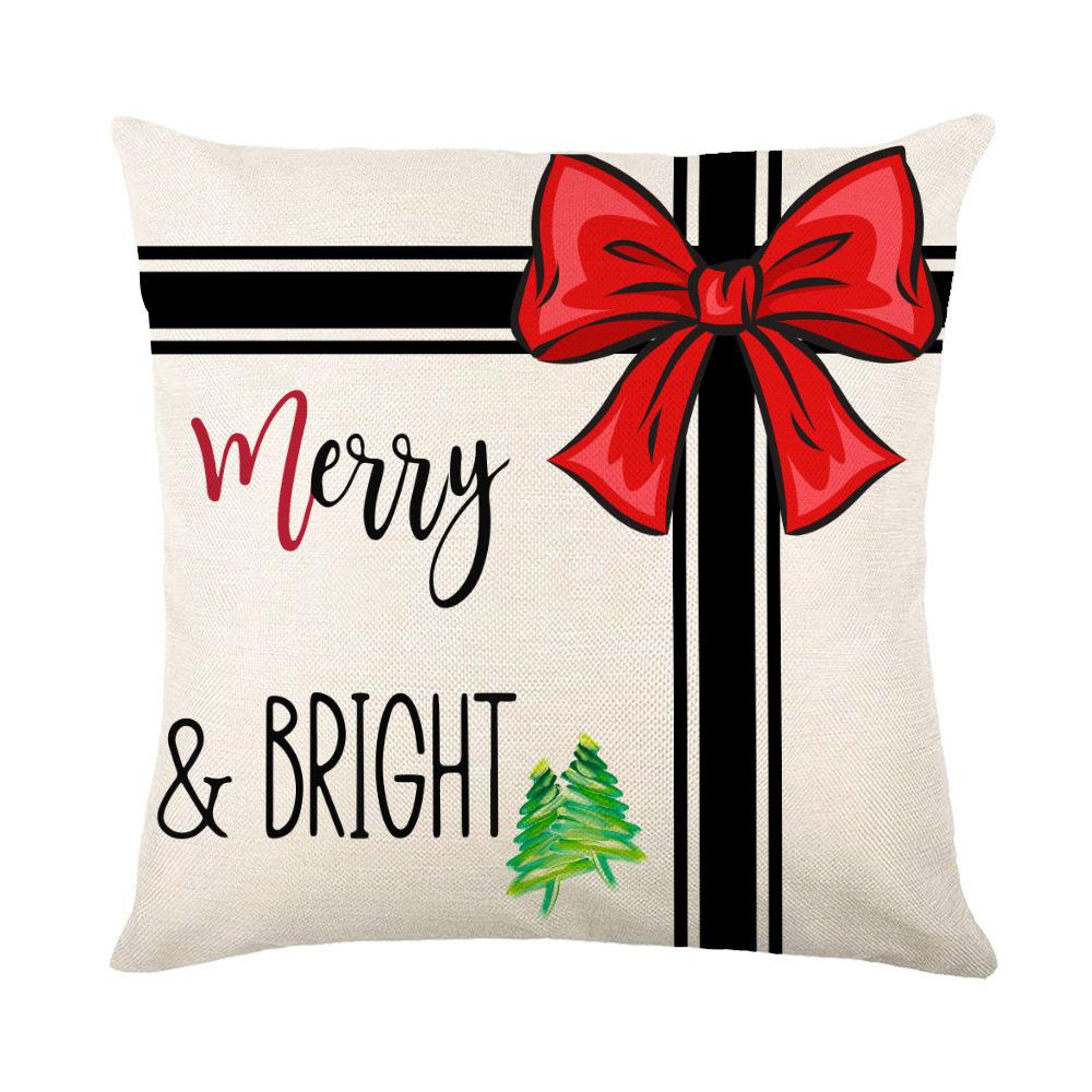 45X45Cm New Christmas Printed Detachable Cushion Pillow Cover Square Bedhead Living Room Sofa Cushion Cover