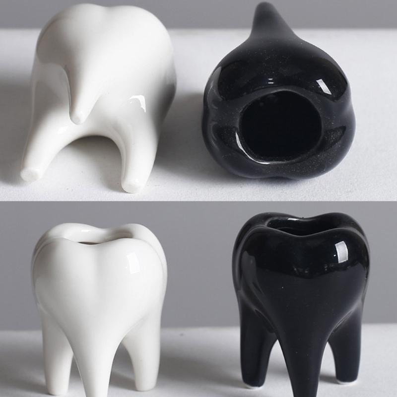 Ceramic Fleshy Plant Pot Tooth Shape Cartoon Ceramic Fleshy Plant Cactuses Flower Planter Home Desk Gardening Accessory
