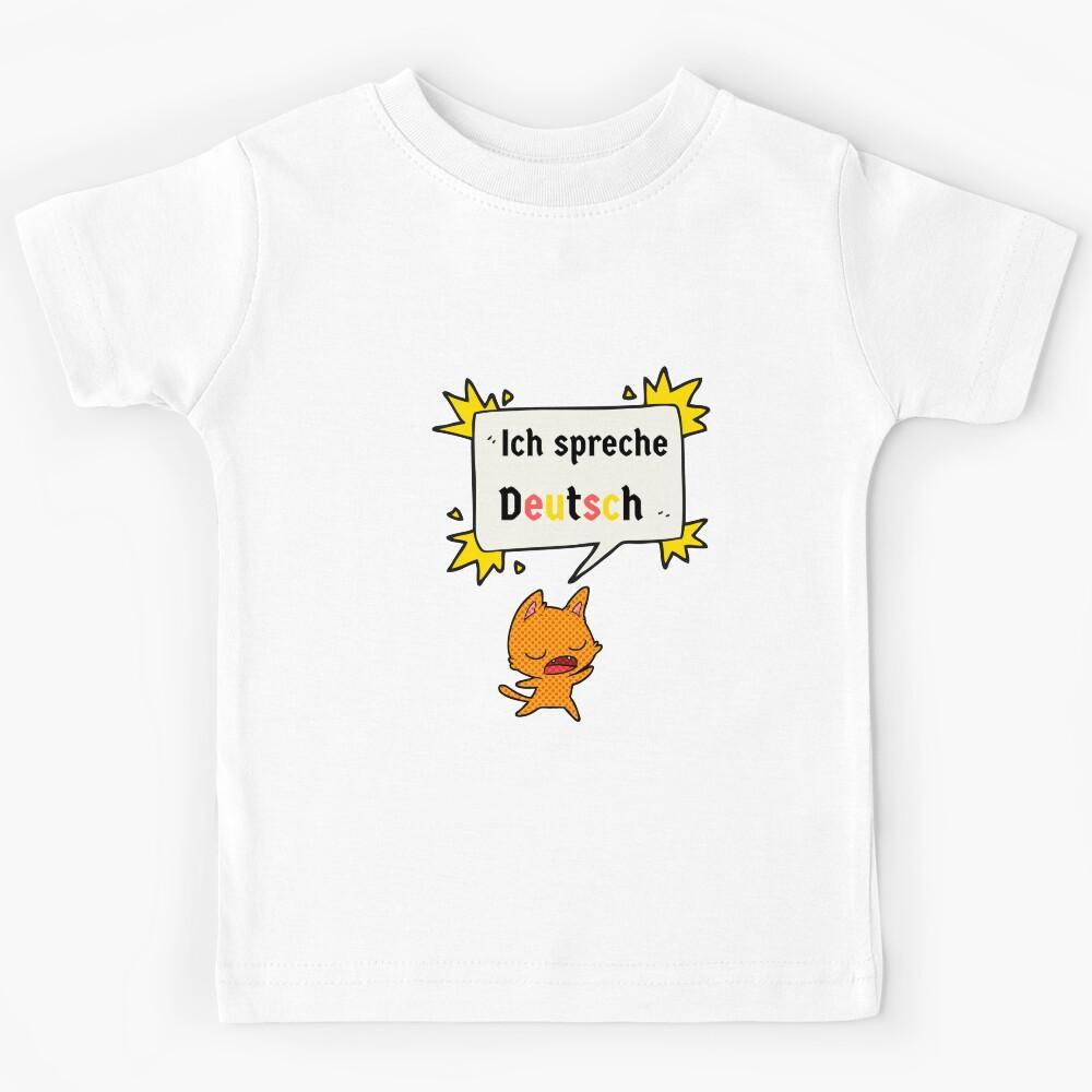 I speak German Ich spreche Deutsch Cute Cat Kids T-Shirt 150