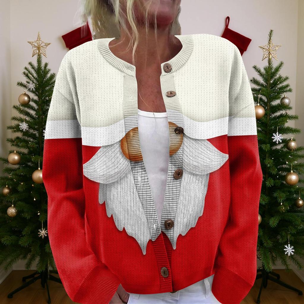 Women'S Christmas Sweater Cute Fun Christmas Sweater Fall And Winter Long Sleeve Knitted Sweater