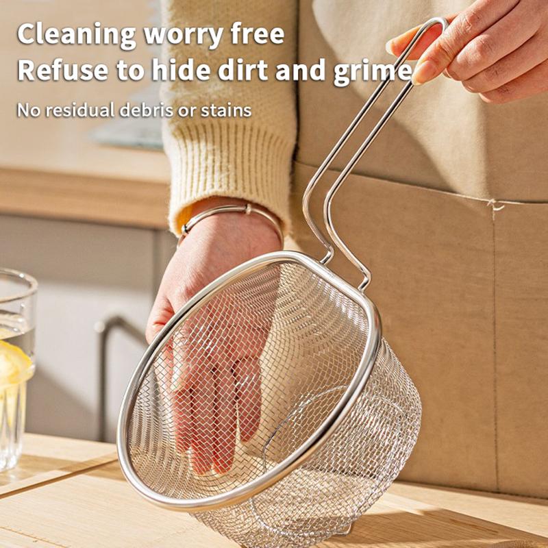 316 Stainless Steel Strainer Basket Colander Kitchen Flour Sifter Noodle Pasta Filter Versatile Cooking Tool Frying