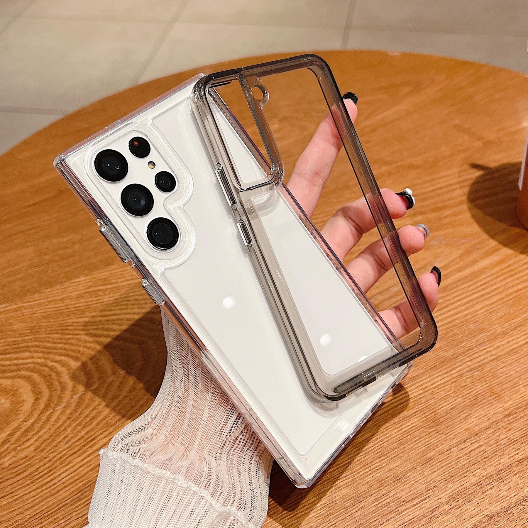 Не желтеющий акриловый противоударный чехол для телефона с кристаллами для Samsung S24 — фото 3