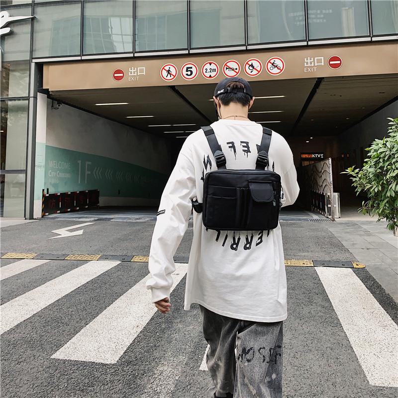 Men's Rig Vest Bag Hip Hop Tactical Functial Backpack Work Amy Green Motorcycle Chest Bag Streetwear Waistcoat Female
