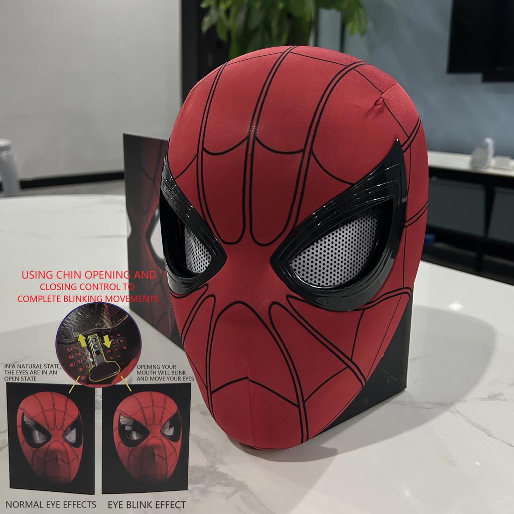 Spiderman Mask Eyes Movable Remote Control Peter Parker Spiderman Toys  Playsetss Children Halloween Cosplay Costume Mask