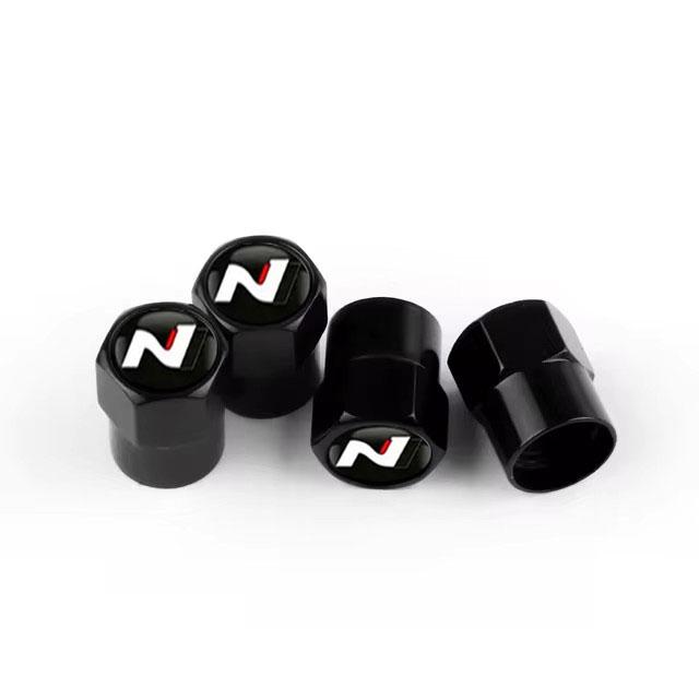 4Pcs Car Wheel Tire Valve Caps Air Stem Covers For Hyundai N Line Sonata Tucson Azera Elantra Veloster Kona Santa Accessories KK5