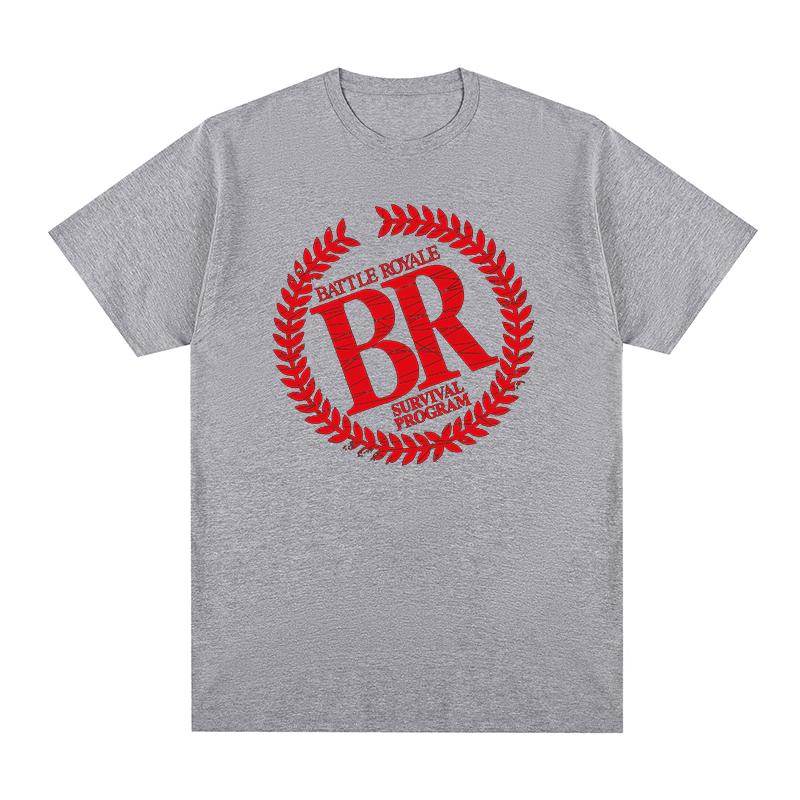 Battle Royale Graphic T Shirt BR Laurel Wreath Survival Program Red Logo Print Short Sleeve Crew Neck Unisex Cult Movie Streetwear Tops Tees