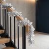 Gift Wrapping Ribbon Christmas Snowflake Tinsel Garland, 200cm Light Blue Purple Foil Wired Ribbons Strip for Tree Staircase Window, Holiday