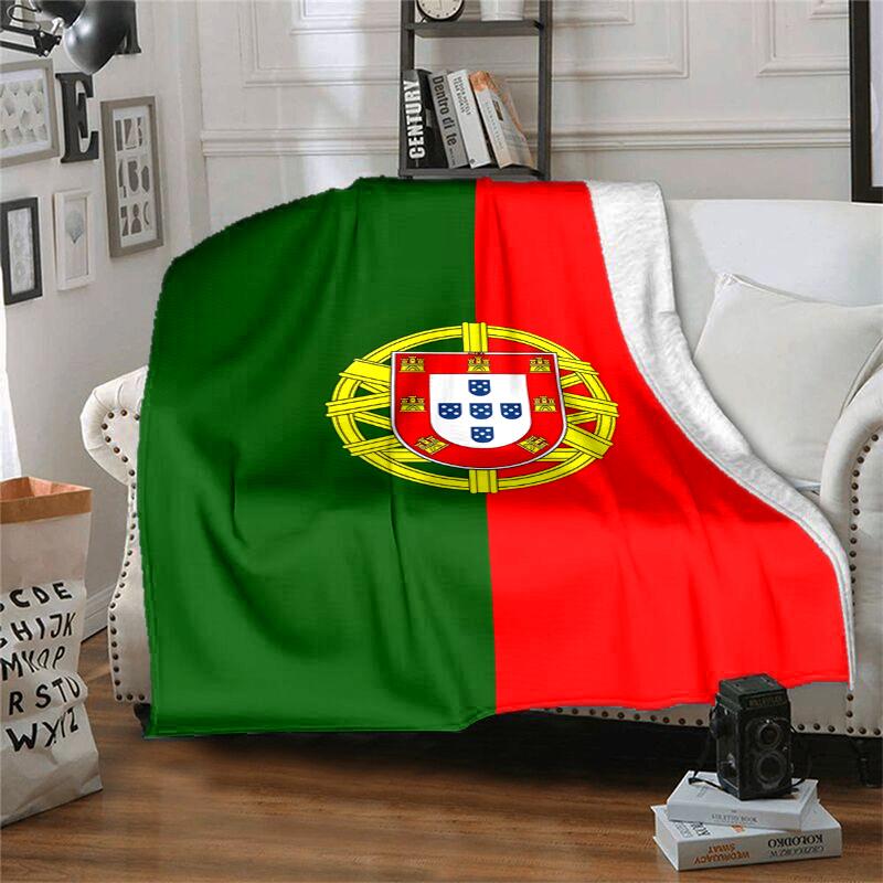 Portugal flag Flannel Blanket Soft All-Season Throw, Design for Camping, Car Travel, Hiking Sofa, Bed, Office Perfect Gift for Parties