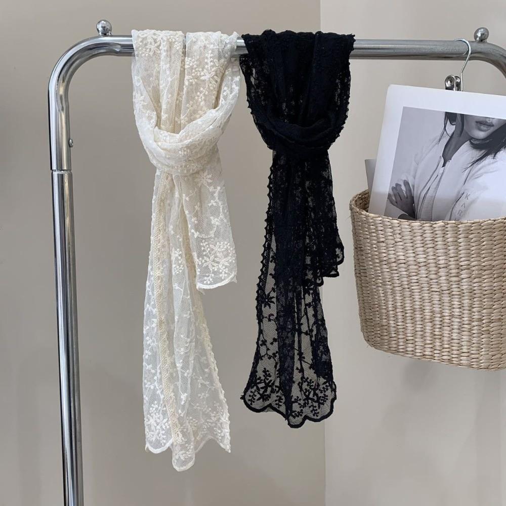 Long Sunscreen Shawl Retro Female Headscarf Versatile Women's Lace Scarf