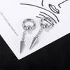 Classcial Spike Dangle Drop Hoop Earrings for Women Men Silver Charms Hoops