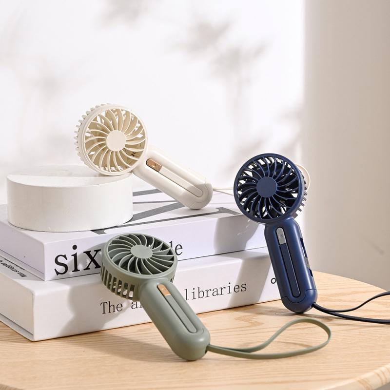 Rechargeable Mini Handheld Fan with USB and Lanyard - Portable for Dormitory or Outdoor Use
