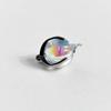 F136 Titanium Alloy 14g Iridescent Glass Spike Tongue Stud with Internal Thread