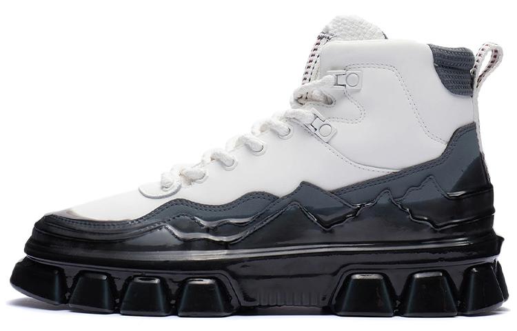 Li Ning CF Высокие кеды для скейтборда Унисекс Облачный Туман Белый AGCR488-1 40