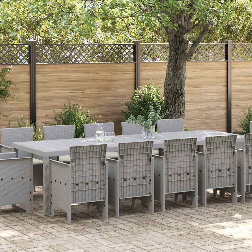 Garden Dining Set 13 pcs Grey Poly Rattan