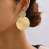Bohemia Gold Color Big Round Earrings For Women Exaggerated Metal Geometric Long Circle Pendant Earrings Wedding Jewelry