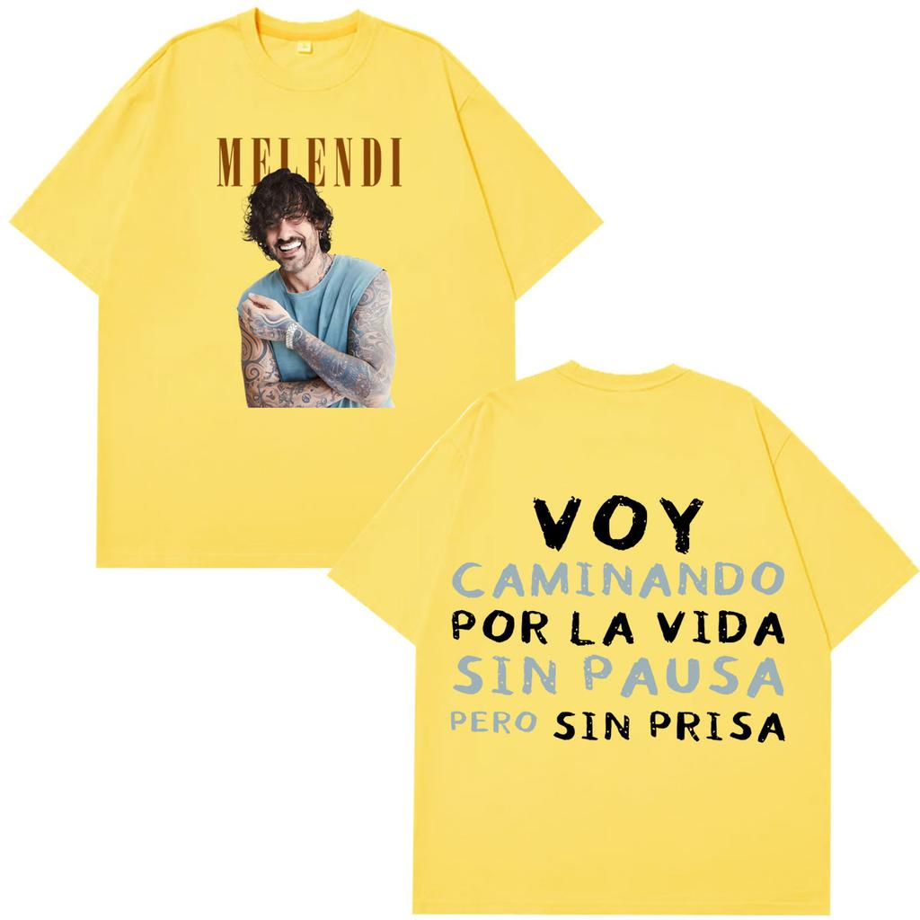 Rapper Melendi Tour 2026 Print Tshirt Unisex Unisex Fashion Tshirt Short Sleeve Casual Summer 100 Cotton Oversized Loose T Shirts