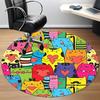 1pc Cat Heart Office Round Area Rug, Indoor Mat Suitable ForOffice, Under Office Chairs Bedroom Living Room Home Decor, Room Deco,  n48