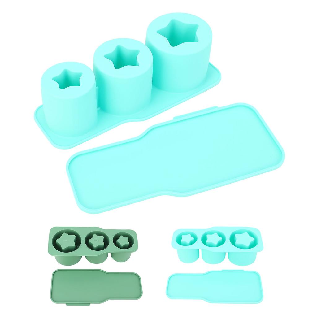 Silicone Ice Cube Tray for Universal Tumbler Cup 20 30 40oz 3 Star Shaped Hollow Ice Mold Maker with