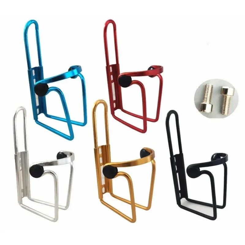 Lightweight Aluminum Alloy Bike Water Bottle Cage with Screws for Mountain Road Bicycle Bicycle Bottle Holder Accessories