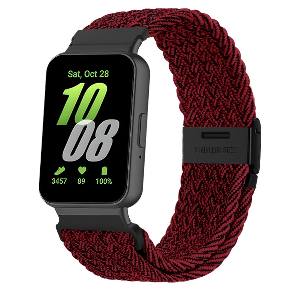 

Weave Nylon Strap For Samsung Galaxy Fit 3 Adjustable Bracelet Band For Samsung Galaxy Fit3 SM-R390 Solo Loop Watchband Correa For Galaxy Fit 3