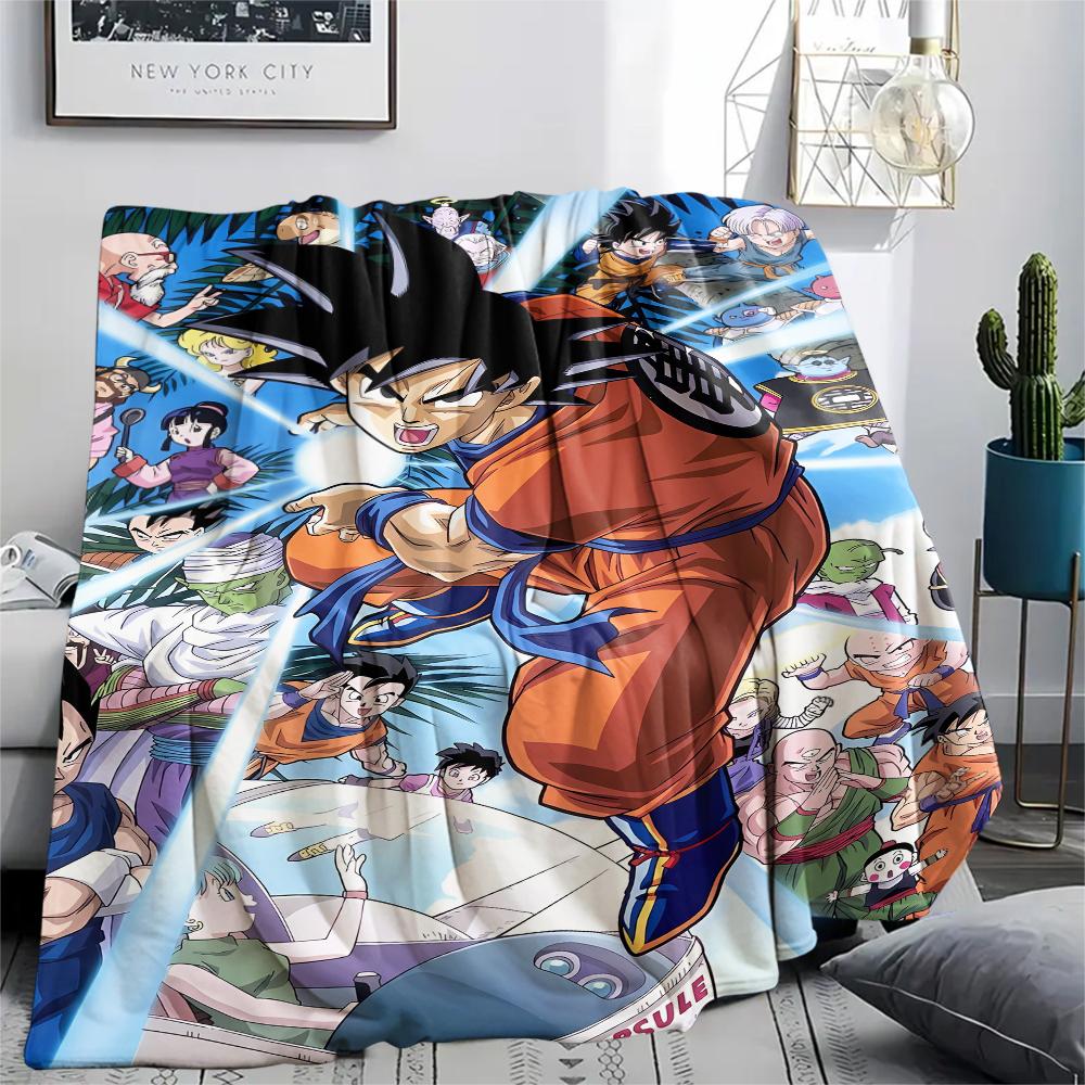 Coperta in Flanella con Stampa Personaggi Dragon Ball, Alta qualità Confortevole per Tutte le Stagioni, Arredamento per la Casa, Calore e Comfort, Perfetta per Regali di Natale