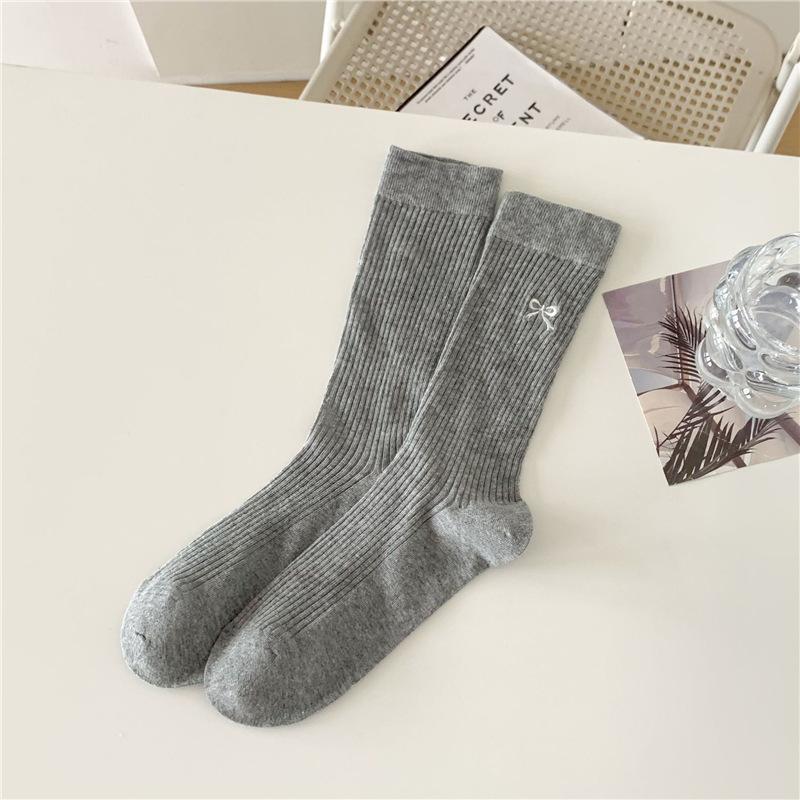 Summer Thin Mesh Breathable Mid-calf Socks for Women, Solid Color Lace Pile Socks, Perforated Mesh Socks