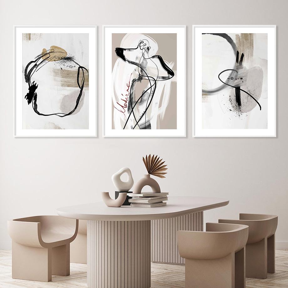 Line Girl Silhouette Bird Geometric Shape Wall Art Posters Prints Nordic Canvas Painting Abstract Pictures For Living Room Decor