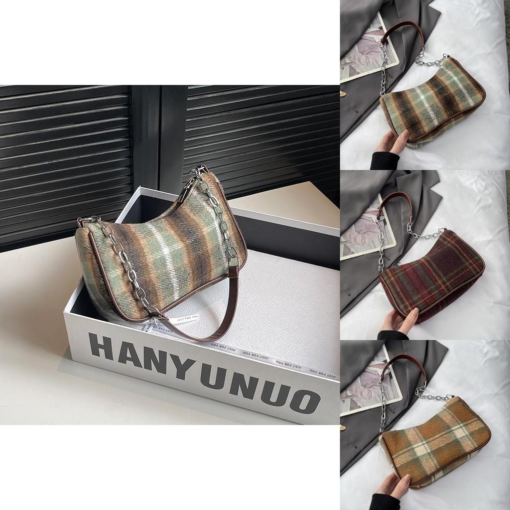 Fashionable Retro Shoulder Bag For Women Stylish Simple Casual Handbag In Brown And Green