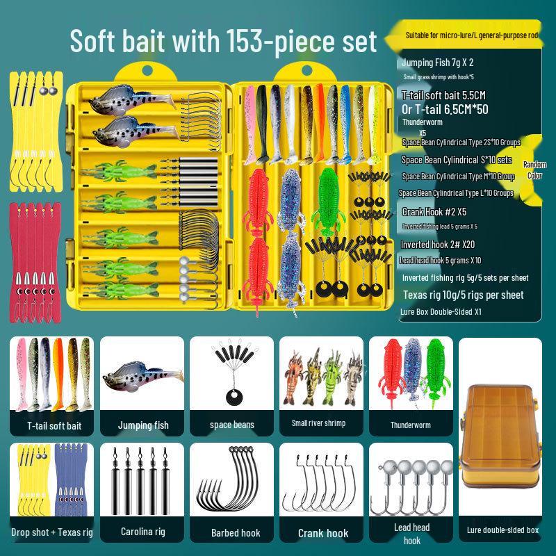 Comprehensive Beginner Fishing Kit: Lures, Soft Baits, Imitation Baits & Jigs for Freshwater Fishing
