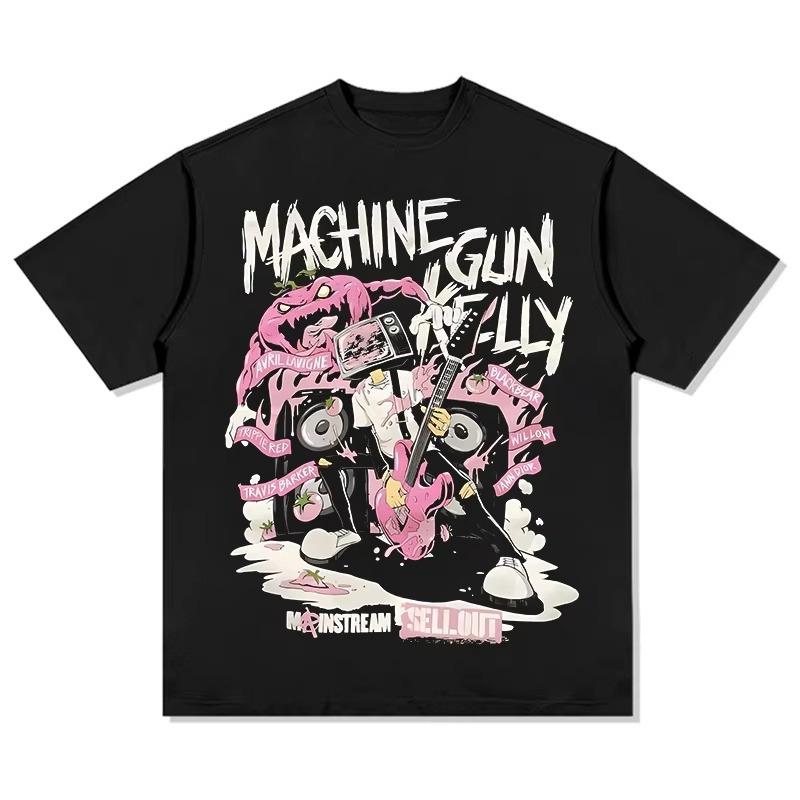 2026 Summer New MGK Machine Gun Kelly Y2K Hip Hop Style Unisexs Printed Pattern Tshirt for Daily Street Wear
