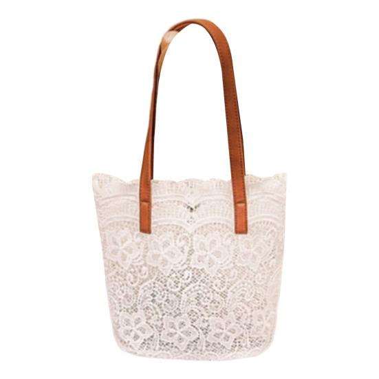 

Удивительная кружевная сумка-тоут в форме ведра, многоразовое украшение белый