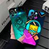 Geometry Dash Game Soft Phone Case for iPhone 16 16E 17 Air 15 Pro Max 14 Plus 13 Mini 11 12 7 Black Cover Back Shell