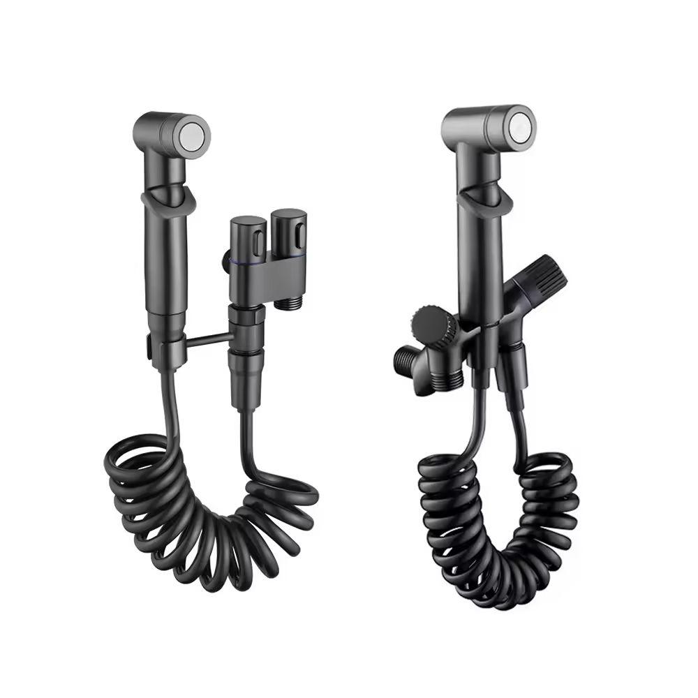 HLK Brass Bidet with Modern Vertical Spray Gun Wall-Mounted for Kitchen Hotel Bathroom Use Easy Installation