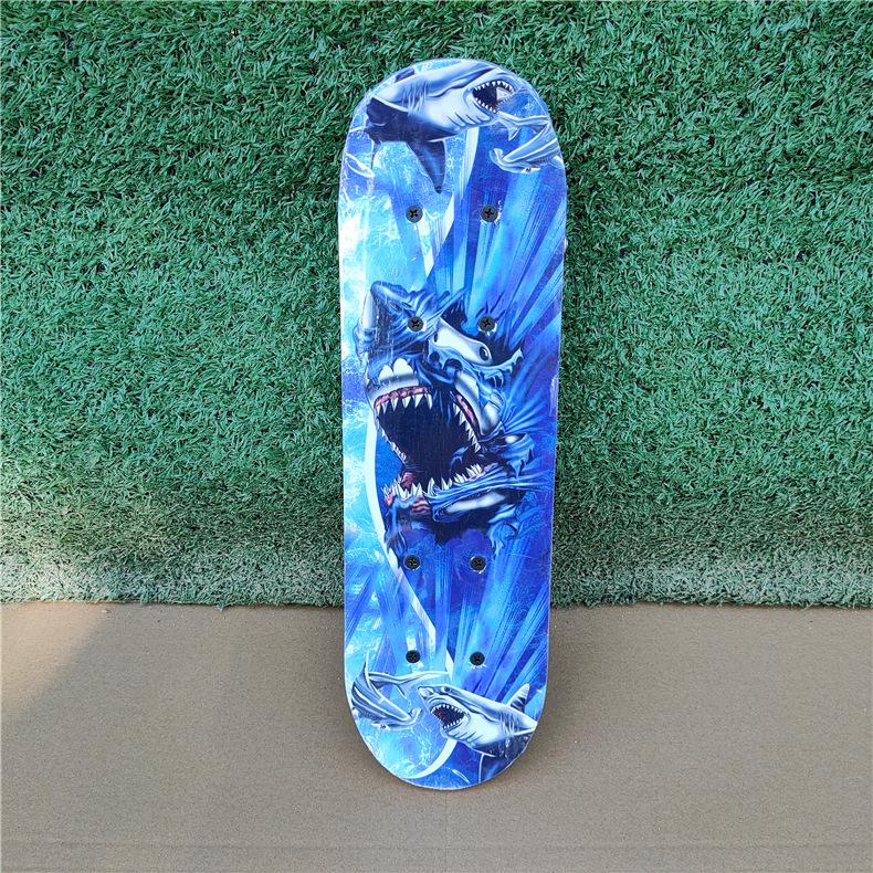 1705 Maple Double Rocker Children's Four-Wheel Skateboard with Cartoon Stickers, 43cm, Toddler Non-Slip.