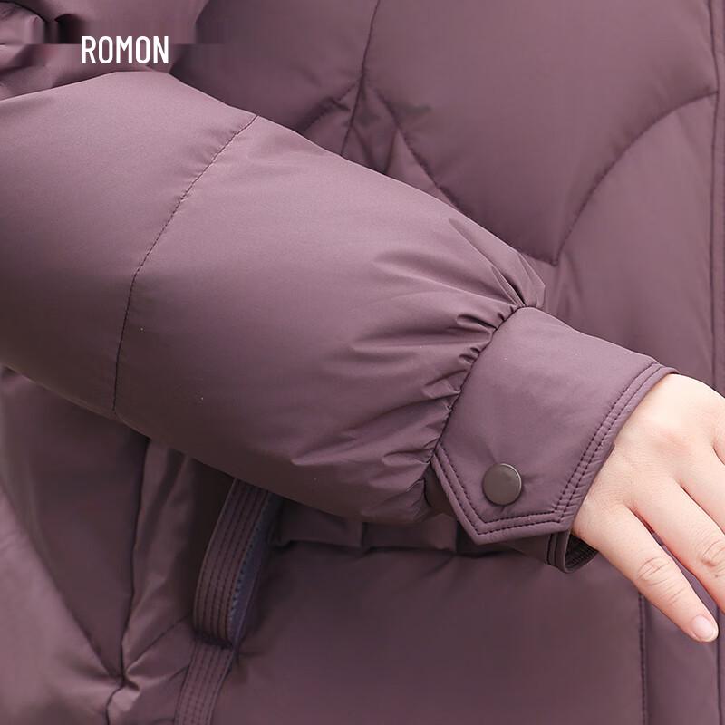 ROMON Women's Hooded Mid-Length 90% Duck Down Winter Coat