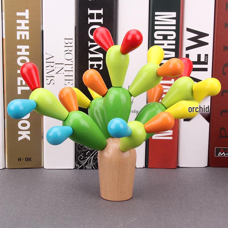 

Montessori Wooden Cactus Assembly Blocks for Toddlers