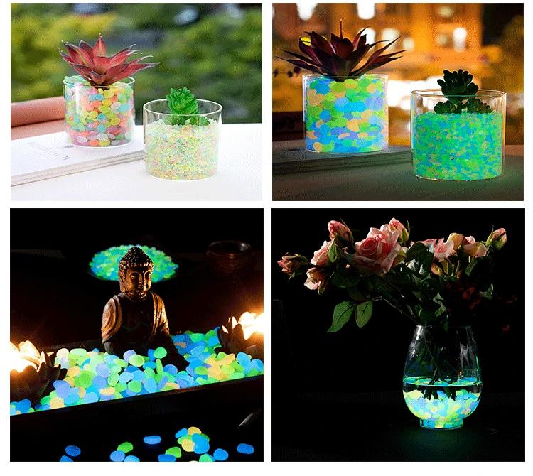 50/100/200 Stück Leuchtsteine Harz Leuchtsteine für Landschaftsgartenwege Topfpflanzen Parks Aquariumdekor