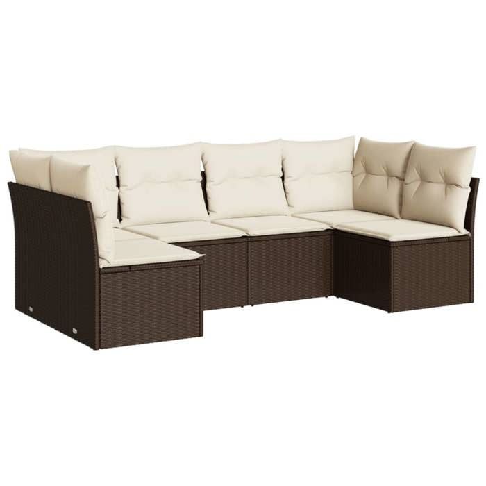VidaXL Salon de Jardin avec Coussins 6 pcs, Canapés avec Pieds Réglables, Ensemble de Meubles d'Extérieur Patio Terrasse, 3217393