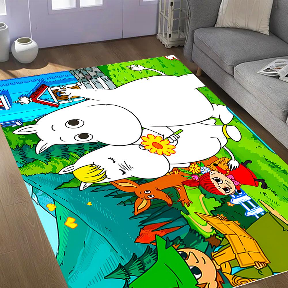 Tappeti Antiscivolo a Tema Avventura della Famiglia Moomin - Arredamento per la Casa in Poliestere, Adatti per Camere da Letto, Soggiorni, Ingressi, Studi e Decorazioni