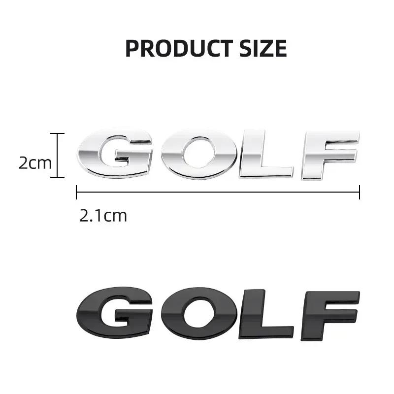 ZGO3 3D ABS GOLF Black Silver Chrome Sticker Car Styling Auto Rear Trunk Letters Logo Labeling Decal Badge Emblem For Volkswagen VW