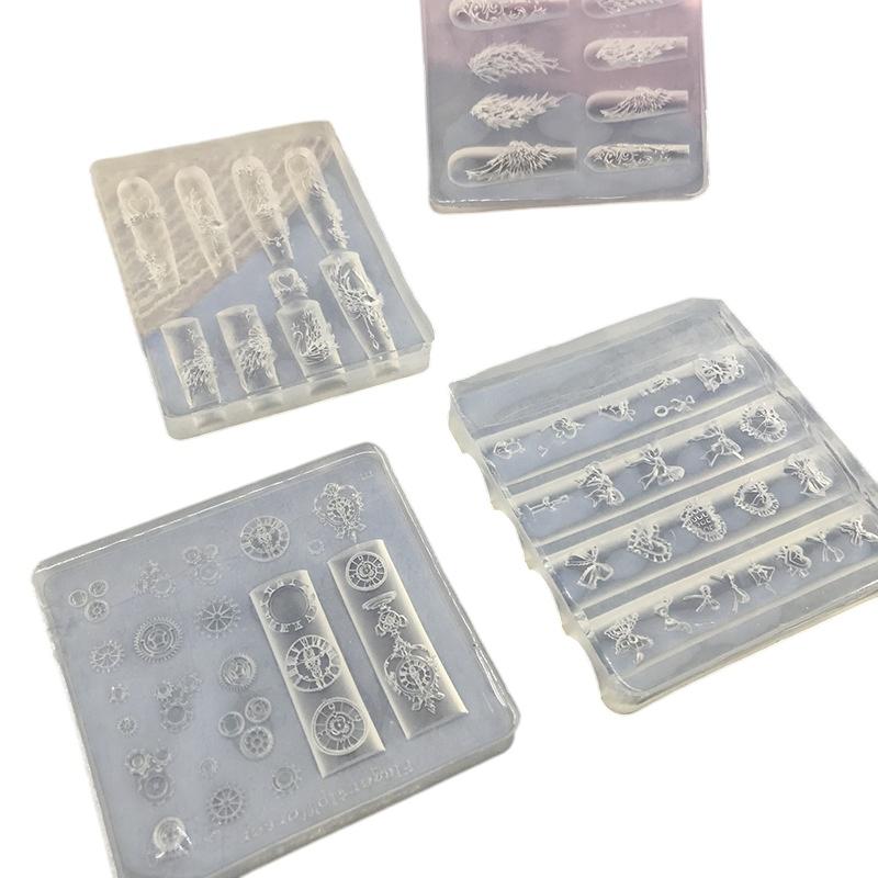 New 1 Piece Kawaii Butterfly Wing Silicone Nails Mold Reusable Templates Stamping 3D DIY Design Nail Art Parts Decorations Tools