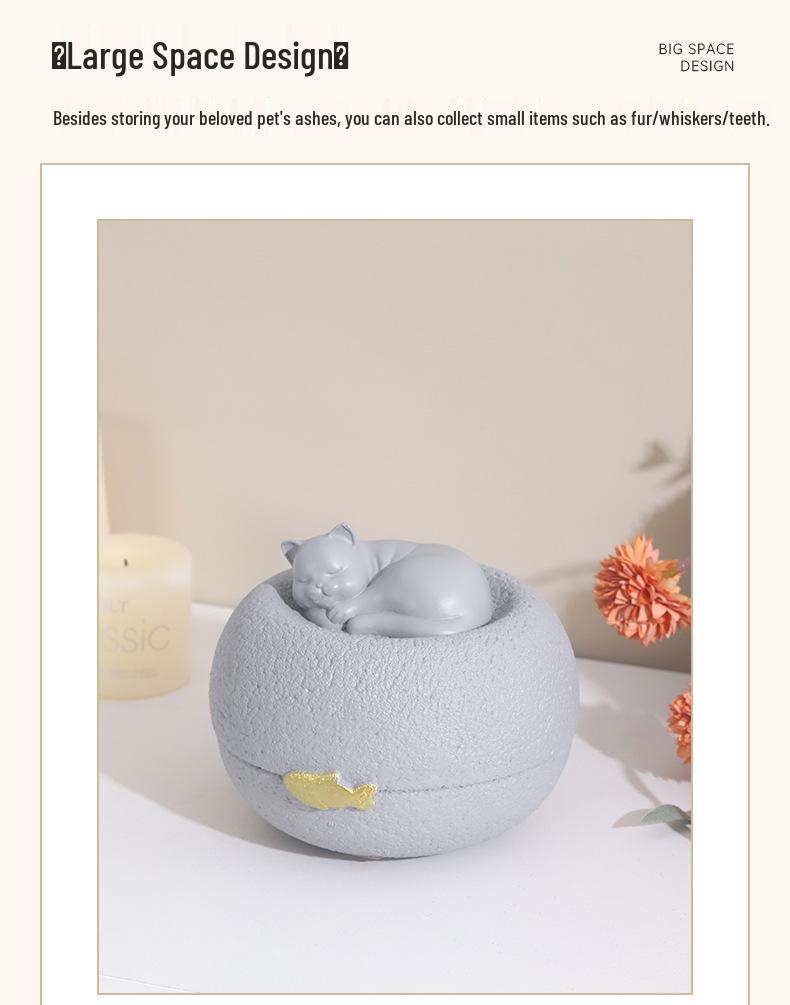 Pet Memorial Resin Urn for Cat and Dog Cremation Ash Storage