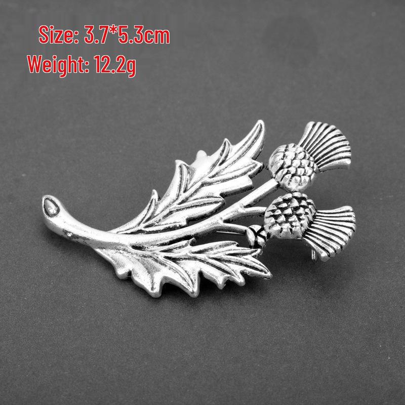 Scottish Thistle Celtic Knot Brooch Pin